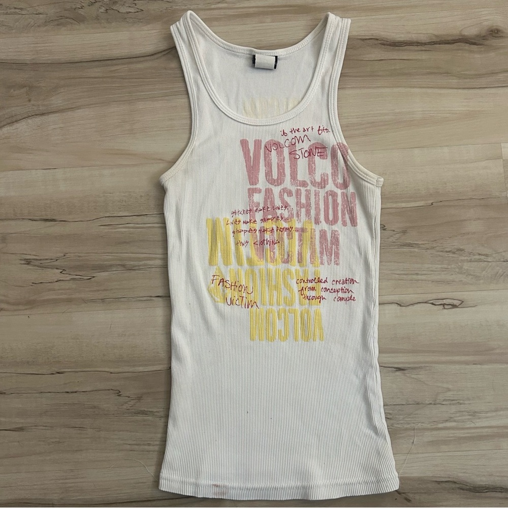 Vintage Valcom Tank Top White Y2K “Fashion Victim” Size Medium